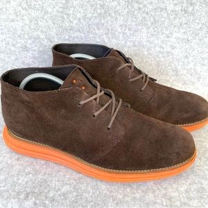 Cole Haan LunarGrand Chukka Ankle Boot Brown Suede Leather Shoe Mens 9.5